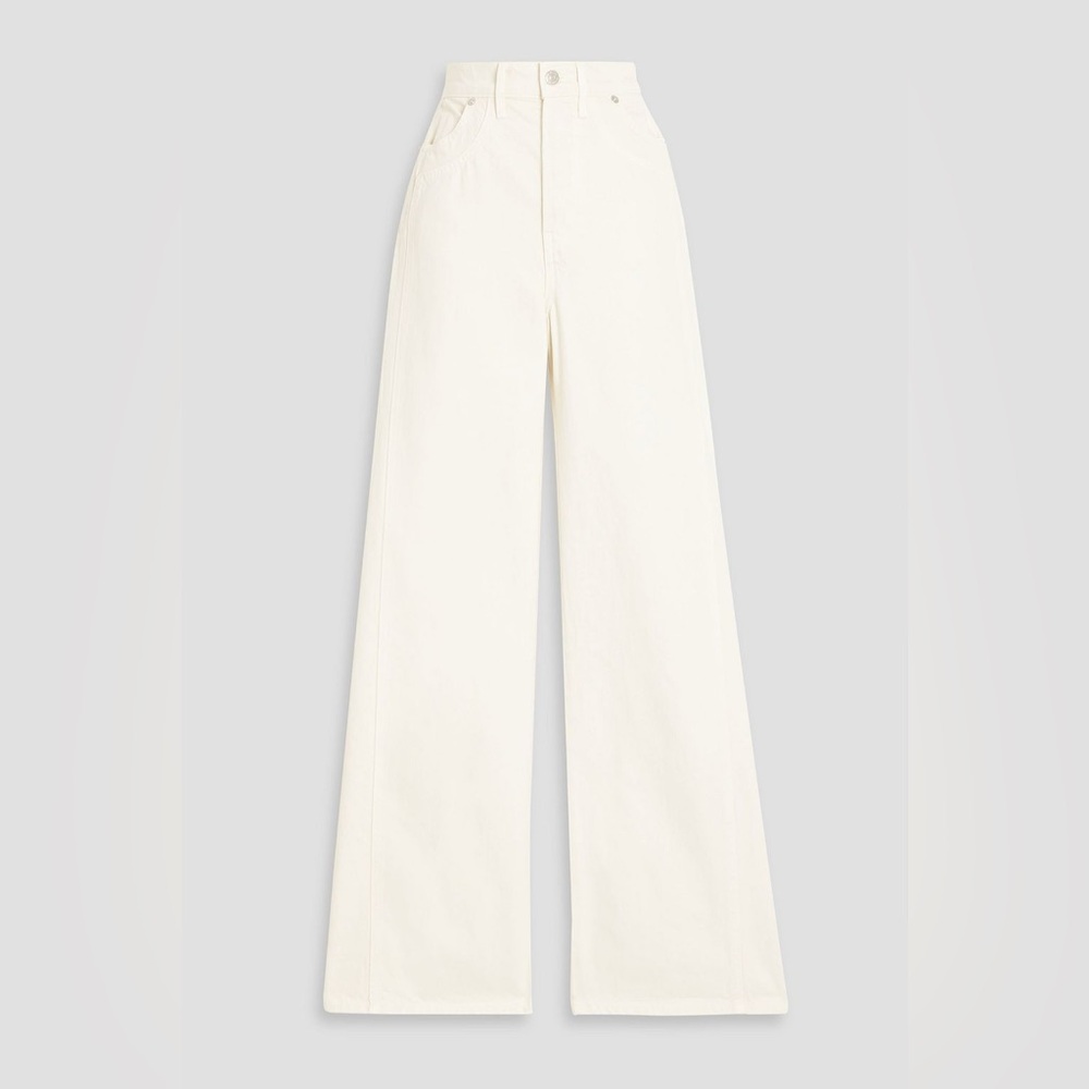 Veronica Beard Cream Wide-Leg Trousers (sample)